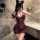 Mannyan purple lace sleep dress - sexy off-shoulder low-cut bodycon nightgown for women, featuring intricate lace design and ...