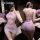 Mannyan purple lingerie dress - sheer temptation slip with cleavage accent & bodycon fit, shown front and back view.