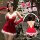 Sexy christmas lingerie set - plush velvet halter nightdress & short skirt costume outfit for new year, featuring festive des...