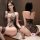 Mannyan sexy lace bodysuit - sheer mesh cut-out tight-fit backless jumpsuit for women, featuring intricate lace design and el...