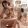Mannyan sexy lingerie set - sheer mesh deep v-neck kimono style robe, japanese-inspired costume outwear,