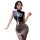 Woman wearing mannyan sexy lingerie set – pure & tempting secretary outfit with pencil skirt & matching sleep dress, sleek an...