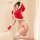 Sexy red hood christmas costume set featuring flirty velvet design, perfect for festive naughty outfits with matching bra and...