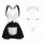 Mannyan sexy maid costume set with split skirt, lace details, and matching accessories for role play.