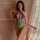 Woman modeling mannyan sexy mermaid bodysuit - gradient sheer mesh halter corset set with adjustable ties, featuring cutout d...