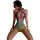 Woman wearing mannyan sexy mermaid bodysuit with gradient sheer mesh, halter neck, and adjustable ties.