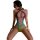 Woman wearing mannyan sexy mermaid bodysuit with gradient sheer mesh, halter neck, and corset-style cutouts.