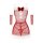 Mannyan sexy new year lingerie set - sheer bodycon dress with strapless bodice for women, featuring cat ears, red bow, and wh...