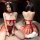 Mannyan new year lingerie set - lace halter bodysuit with bunny costume, featuring red ribbons and festive design for womens ...