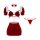 Mannyan new year lingerie set - sexy sleeveless bodysuit with bow & skirt, christmas costume outfit featuring festive red col...