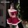 Woman in mannyan new year lingerie set - sexy velvet off-shoulder sleep dress with reindeer motif, christmas pure-seductive o...