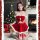Sexy velvet off-shoulder christmas reindeer costume outfit by mannyan, perfect for festive celebrations with festive decorati...