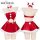 Mannyan new year lingerie set - sexy velvet off-shoulder reindeer costume bodysuit & bra top, festive red design with white f...