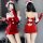 Mannyan new year sexy bodysuit set - christmas bunny girl costume with fuzzy mini skirt & bodycon dress