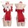 Mannyan new year sexy lingerie set - red strapless bodysuit & bodycon nightdress christmas costume outfit featuring festive r...
