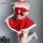 Sexy reindeer costume lingerie for christmas, featuring a red velvet two-piece set with white fur trim and festive bow detail...
