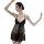 Elegant black lace chemise with sexy cut-out design, sheer fabric for womens sensual sleepwear, pure temptation loungewear.