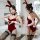 Sexy mannyqing bunny costume set featuring lace bodysuit, built-in pads, garter belt, and open-crotch design for adults.