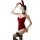 Sexy mannyqing bunny costume set featuring a red velvet bodysuit, lace garter belt, and open-crotch design, perfect for adult...