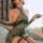 Sexy mannyqing fairy green snake cheongsam cosplay dress with stand-up collar, sheer mesh bodycon design, perfect for cosplay...