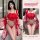 Red color mannyqing japanese kimono lingerie set featuring sheer mesh yukata sleepwear with vintage-inspired design, perfect ...