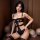 Seductive black lace bodysuit set featuring sheer mesh and floral lace details, perfect for small busts with underwire suppor...