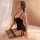 Sexy black lace bodysuit set featuring sheer mesh babydoll, garter stockings, and matching sleepwear for elegant lounging.