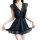 Elegant black lace chemise with low-cut design, perfect for sexy sleepwear and lounge outfits.
