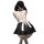 Sexy lace backless split skirt uniform with bow detail, perfect for a daring maid look.