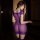 Sexy purple sheer lace lingerie set for women, featuring a form-fitting design with delicate lace trimmings, perfect for inti...
