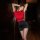 Woman modeling mannyqing secretarial lingerie set: red top, black skirt, sheer tights—playful two-way pure & sexy uniform out...