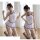 Sexy mannyqing seductive sheer cheongsam sleep dress with sexy side-slit lingerie nightgown for women