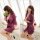 Elegant purple mannyqing sensual ice silk sleep dress featuring lace trimmings and sheer fabric, perfect for a luxurious nigh...