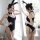 Mannyqing velvet bunny costume set - open-crotch bodysuit with hidden snap crotch, sexy lingerie outfit featuring bunny ears ...