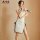 Vintage-inspired cheongsam featuring lace cutouts and ties, elegant design perfect for evening wear.