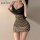 Sexy sheer high-slit sleep dress featuring lace detailing and leopard print design, perfect for a daring and elegant look.