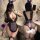 Manyan low-cut maid cosplay costume - deep v open-crotch bodysuit with sheer lace lingerie set, featuring a purple apron and ...