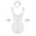 White sheer maid dress set with blue bows, headband, and garters - manyan pure & seductive low-cut cosplay lingerie outfit