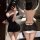 Black off-shoulder bodycon mini dress with feather trim, backless design, and cat ears—sexy nightclub slip dress & lingerie s...