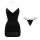 Black off-shoulder bodycon mini dress with matching thong lingerie set, perfect for sexy nightclub looks.