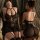 Woman modeling manyan pure & tempting strapless steel-boned shapewear bodysuit, featuring sexy sheer bodycon corset design wi...