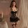 Woman modeling manyan sexy lace bodysuit set with underwire, corset waist trainer & sheer sleep dress in romantic bedroom set...