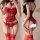 Manyan new year corset top - steel-boned lace bodysuit with halter neck & sheer mesh detail