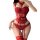 Manyan new year corset top - steel-boned lace bodysuit with halter neck & sheer mesh detail