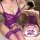 Sexy purple manyan new year lingerie set featuring lace corset, backless design, and matching garter belt.