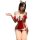 Sexy off-shoulder mesh sleep dress with adjustable ties, festive design perfect for new year celebrations.