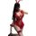 Sexy open-crotch lace bodysuit with bunny ears, sheer seductive sleepwear for women.
