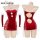 Sexy red christmas-themed one-piece lingerie set with plush details and lace trimmings, perfect for festive costumes or eveni...