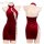 Manyan new year red velvet cheongsam dress - sexy halter neck chinese style open-front slit lingerie