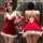 Sexy santa-themed dress with faux fur trim, halter design, and festive reindeer ears. perfect for holiday celebrations or int...